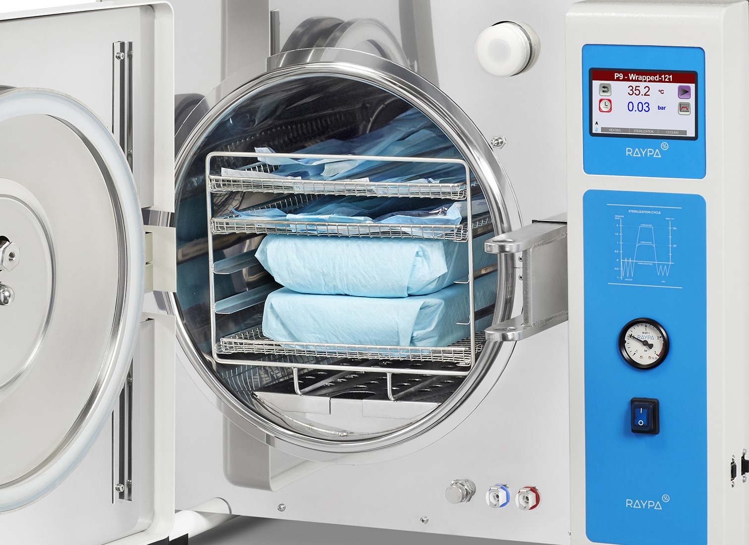 Benchtop medical autoclaves with prevacuums and drying 9 photo detail AHS-B