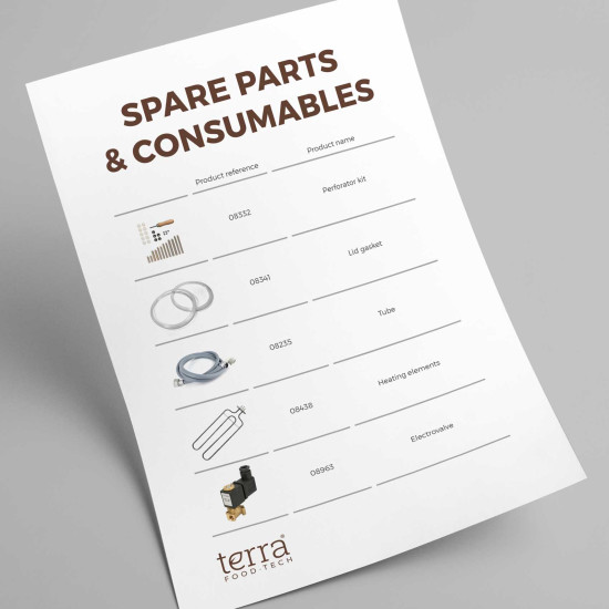 SPAREPARTS-MATERIALI-DI-CONSUMO-TERRA-CFS-H Set di materiali di consumo, parti di ricambio e componenti essenziali