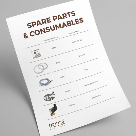 SPAREPARTS-CONSUMABLES-TERRA-CFS-V Conjunto de consumibles, recambios y componentes esenciales