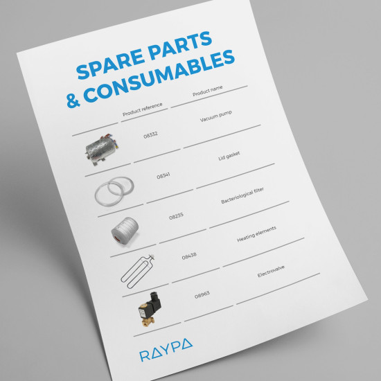 SPAREPARTS-CONSUMABLES-accesorio-autoclave-sobremesa-RAYPA Spare parts & consumables